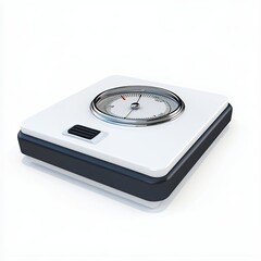 Sleek White Analog Bathroom Scale: Minimalist Design