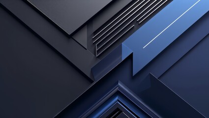 Obraz premium Phoenix in Black and Dark Blue, Set Against an Abstract Modern Background, Representing Transformation, Power, and Dynamic Energy in Art