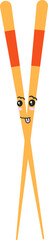 Cute kawaii illustration of sushi chopsticks.