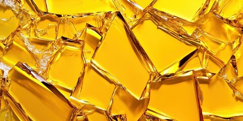 yellow glass shards, yellow crystalline background