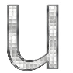 silver metal font letter u 3d with mesh inside © Robert Sobucki