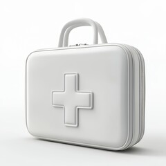 White First-Aid Kit: Minimalist Medical Case Design