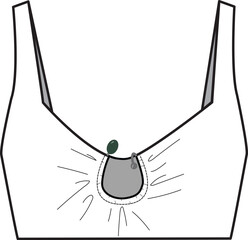 accessory detailed bralette flat sketch vector