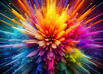 Obraz premium High-resolution, dynamic abstract explosion art. Powerful, colorful detail.