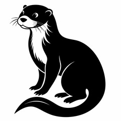 Otter vector silhouette black design white background