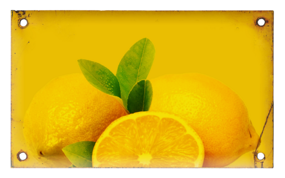 SCHILD ZITRONEN BLECH EMAILLE GELB #11543.2A