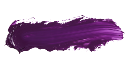 Purple paint brush stroke on transparent background