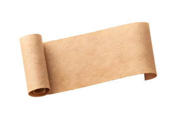 Vintage old paper scroll with seal on wooden board