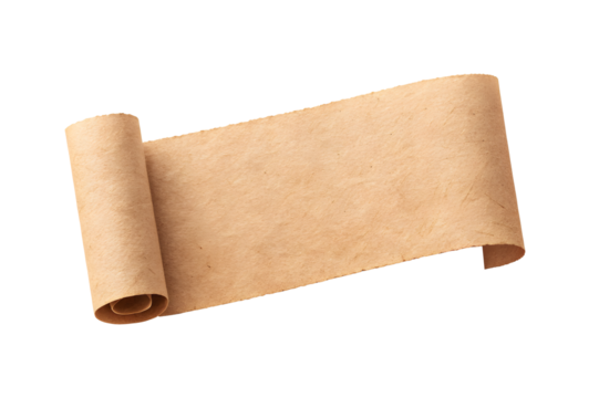 Vintage old paper scroll with seal on wooden board