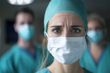 Medical Team Performing Surgical Operation in Modern Operating Room