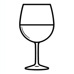 A simple line drawing of a wine glass