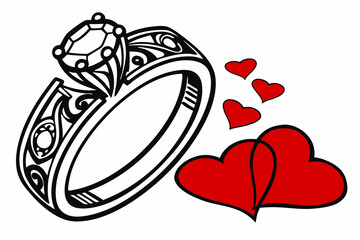 Discover the charm of Valentine’s Day with our intricate vector line art 