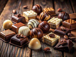 Vintage Photo of Delicious Chocolate Treats - Sweet Indulgence