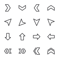 A set of arrows in various orientations and sizes