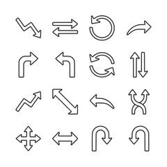 A set of arrows in various orientations and sizes