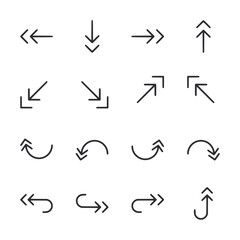 A set of arrows in various orientations and sizes