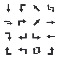 A set of arrows in various orientations and sizes