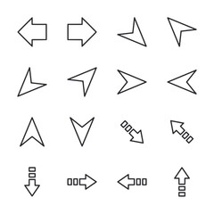 A set of arrows in various orientations and sizes