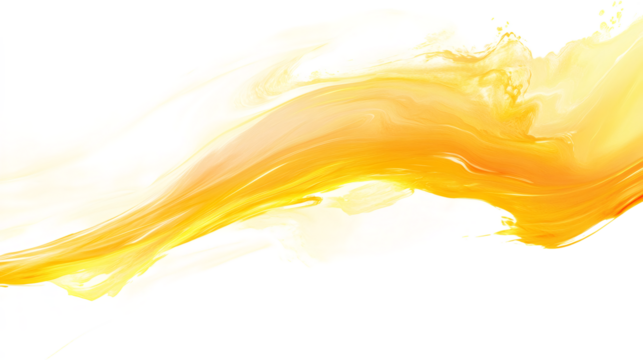 Yellow liquid splashing with transparent background