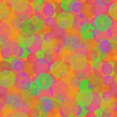 Watercolor multicolored circles. Abstract colorful pattern, orange background. Seamless floral pattern-556.