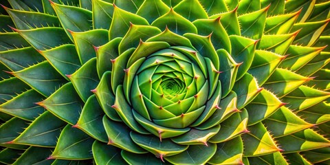Overhead photography reveals the intricate, spiraling patterns of aloe plants.