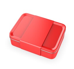 Blank stainless steel or tin metal shiny silver box container for mock up and packaging Design. 3d illustration.