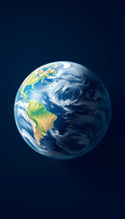 Fototapeta premium Planet earth where the continents are raised and composed of particles, with white tones