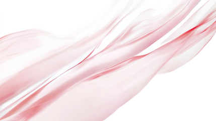 Pink fabric flowing in the wind with transparent background