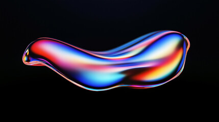 Abstract minimalist design, colorful glass shape, 3d render