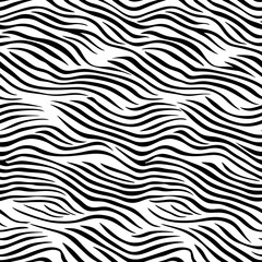 Dynamic optical illusion designs seamless pattern in black and white abstract art for modern interiors creates depth and movement