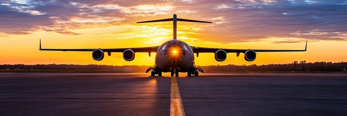 cargo plane on airport runway tarmac