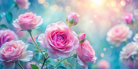 Fototapeta premium Whimsical Abstract Pink Rose Background: Dreamy Floral Texture for Design Projects