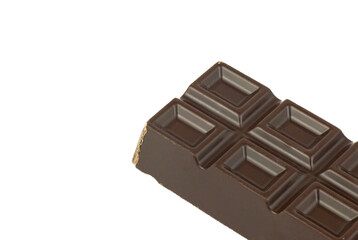 Chocolate bar isolated on white background.