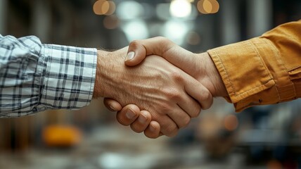 Handshake Seals the Deal in Warm Evening Light