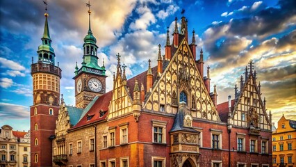 Wroclaw Old Town Hall Tower: Gothic Architecture, Market Square, Poland - Historic Landmark