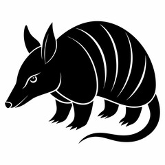 Armadillo vector silhouette black design white background