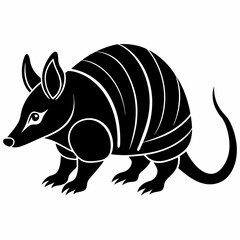 Armadillo vector silhouette black design white background
