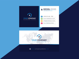 Modern business card design, Creative modern clean corporate double-side business card template, visiting card, vector graphic, professional 