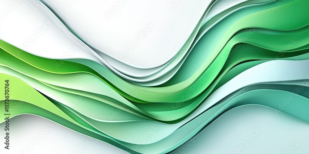 Wall mural green abstract design