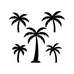 palm trees on white