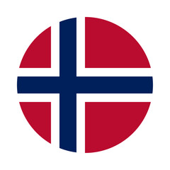 Round Norway flag icon
