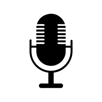 recommend clip art: retro microphone on white background