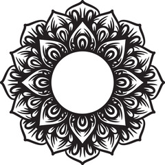 Black and white vector mandala design