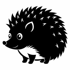 Hedgehog vector silhouette black design white background