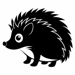Hedgehog vector silhouette black design white background