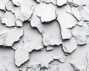 Cracked white surface texture.