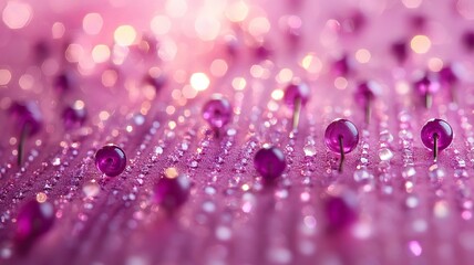 Close-Up of Water Droplets on Vibrant Purple Flowers