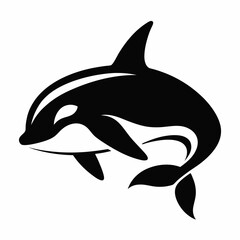 Obraz premium orca, whale, logo, ocean, animal, aquatic, marine, wildlife, sea, mammal, black, white, predator, nature, water, symbol, company, branding, identity, illustration, vector, silhouette, concept, emblem