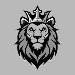 Obraz premium lion, logo, animal, vector, king, symbol, wild, strength, power, royalty, mascot, luxury, face, predator, fierce, nature, courage, bold, brand, crest, modern, lion head, corporate, vintage, majestic