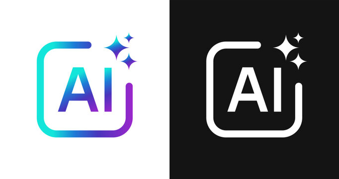 Generative Ai logo. Artificial intelligence icon symbol. Vector illustration